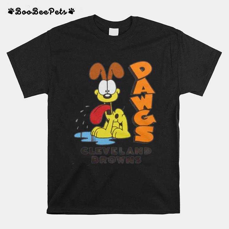 Garfield Odie Dawgs X Cleveland Browns Football Nfl T-Shirt