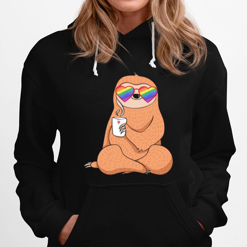 Gay Sloth Lover Lgbtq Pride Stuffns Rainbow Coffee Hoodie