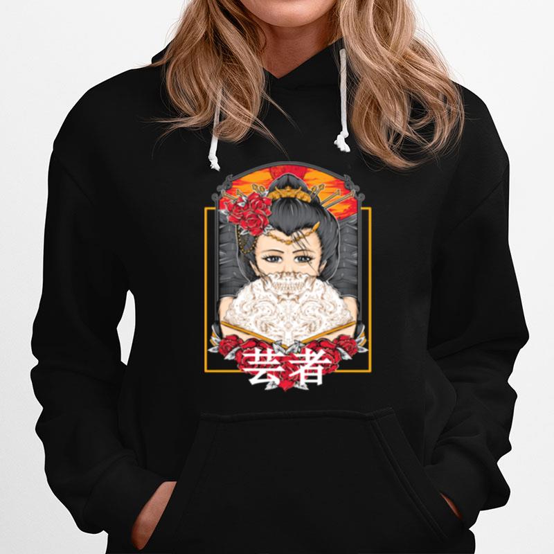 Geisha Japan Evil Creepy Horror Art Hoodie