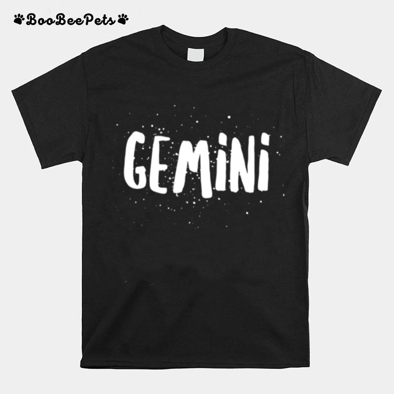 Gemini Fitted Scoop White Text T-Shirt