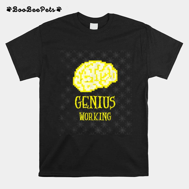 Genius Working Hard Brain Physik Asthetisches Design T-Shirt