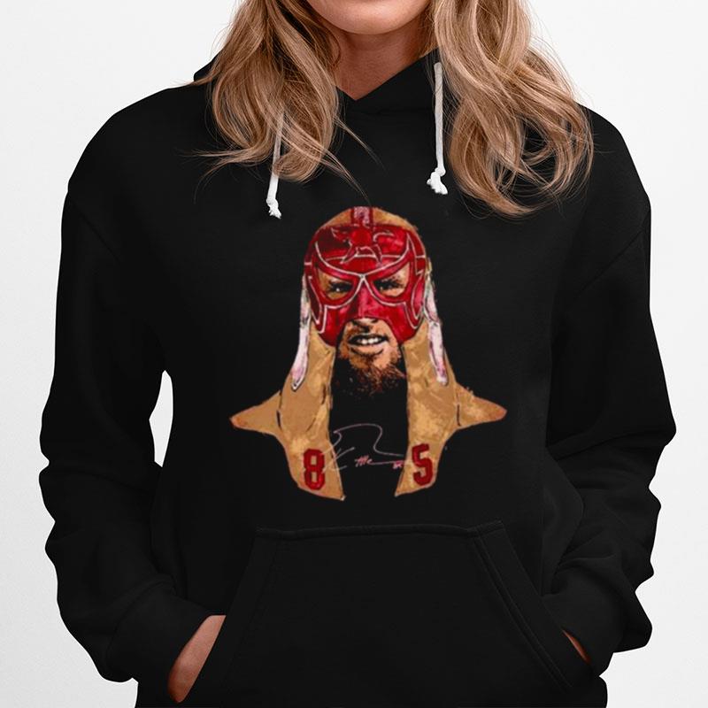 George Kittle San Francisco Luchador Mask Portrait Signature Hoodie