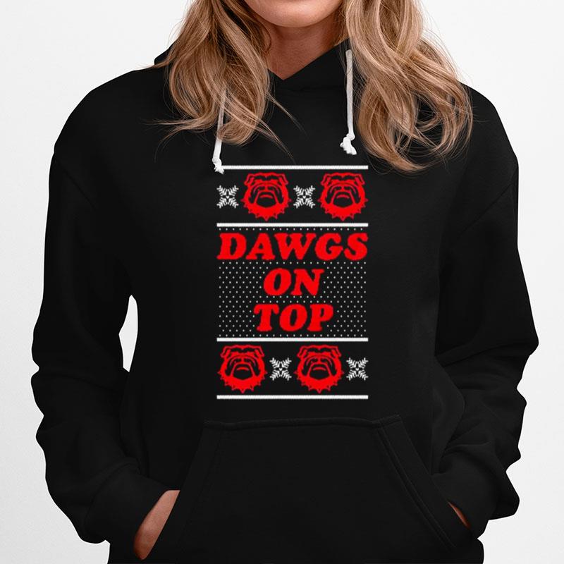 Georgia Bulldog Dawgs On Top Ugly Christmas Hoodie