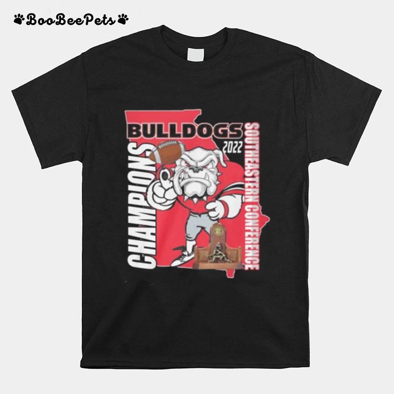 Georgia Bulldogs 2022 Southeastern Conference Champions Map T-Shirt