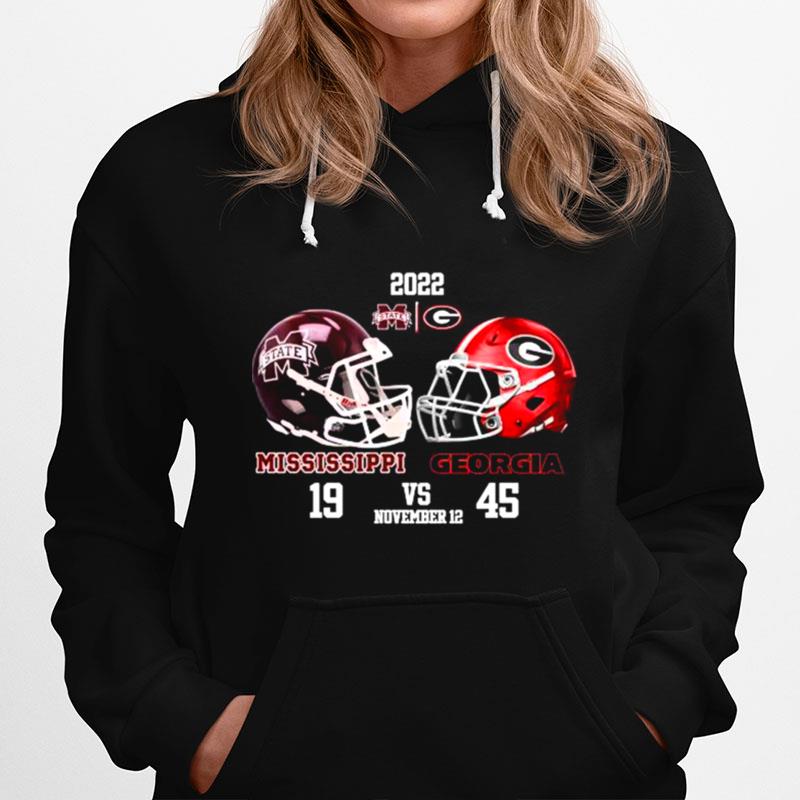 Georgia Bulldogs 45 19 Mississippi State Bulldogs Football 2022 Gameday Matchup Final Score Hoodie