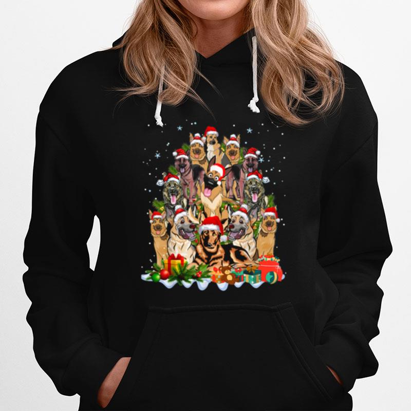 German Shepherd Dog Christmas Tree Cute Xmas Hoodie