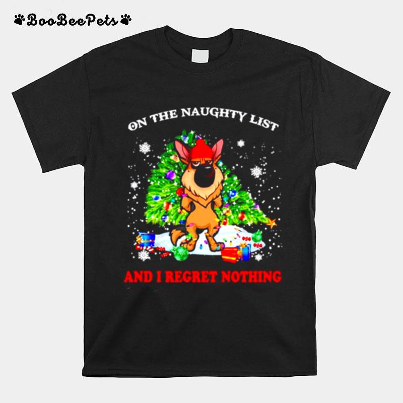 German Shepherd On The Naughty List And I Regret Nothing Christmas T-Shirt