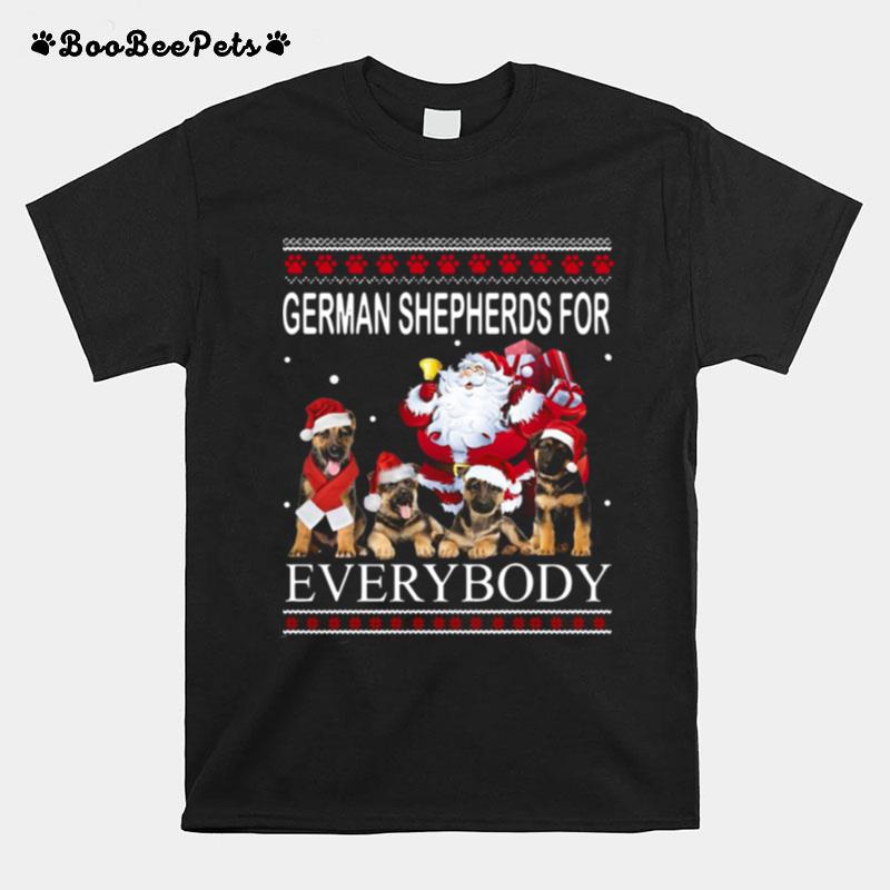 German Shepherds For Everybody Santa Claus Ugly Christmas T-Shirt