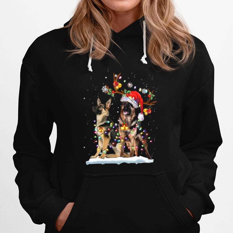 German Shepherds Santa Merry Christmas Light Sweat Hoodie