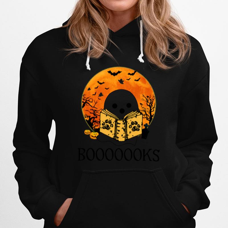 Ghost Reading Books Halloween Hoodie