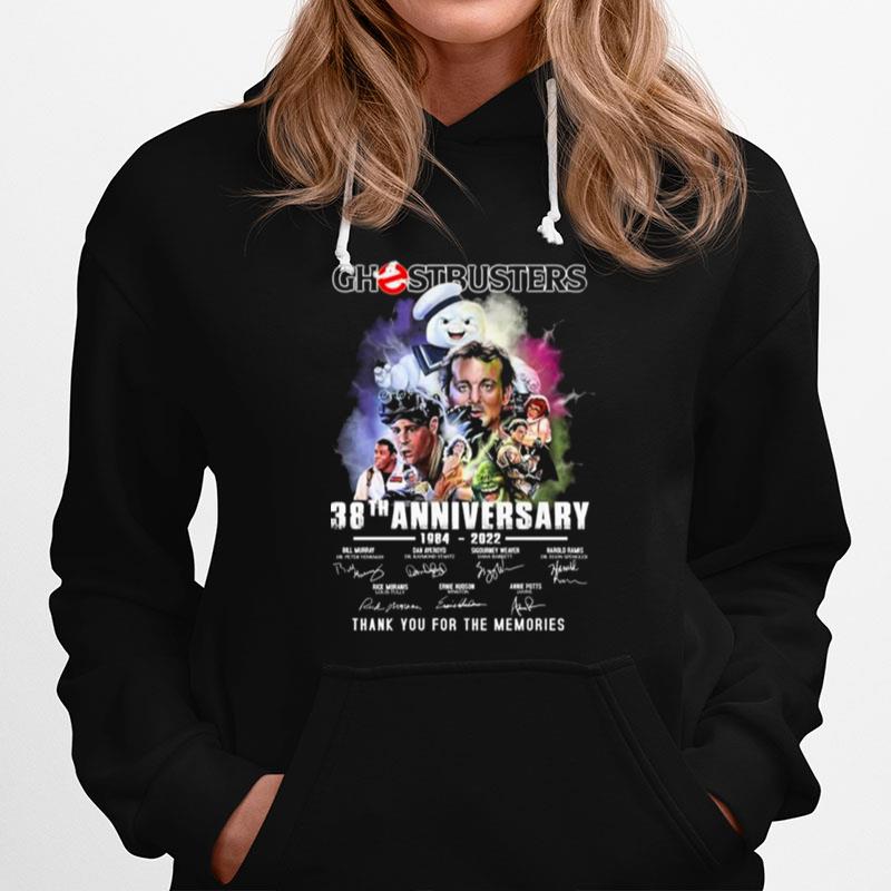 Ghostbusters 38Th Anniversary 1984 2022 Signatures Thank You For The Memories Hoodie