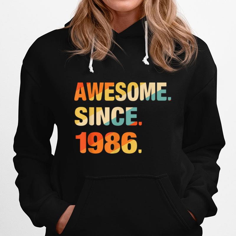 Gift For 35 Years Old Awesome Since 1986 35Th Birthday Retro Hoodie