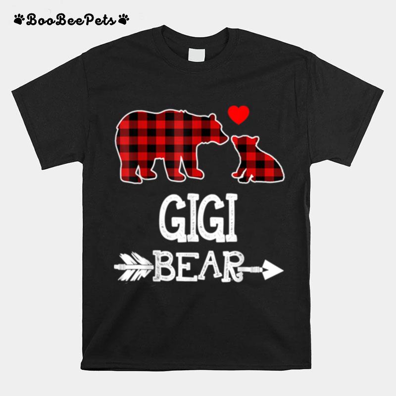 Gigi Bear Red Buffalo Plaid Grandma Bear Pajama T-Shirt