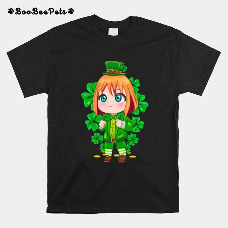 Ginger Leprechaun Shamrock Anime Manga St Patricks Day T-Shirt