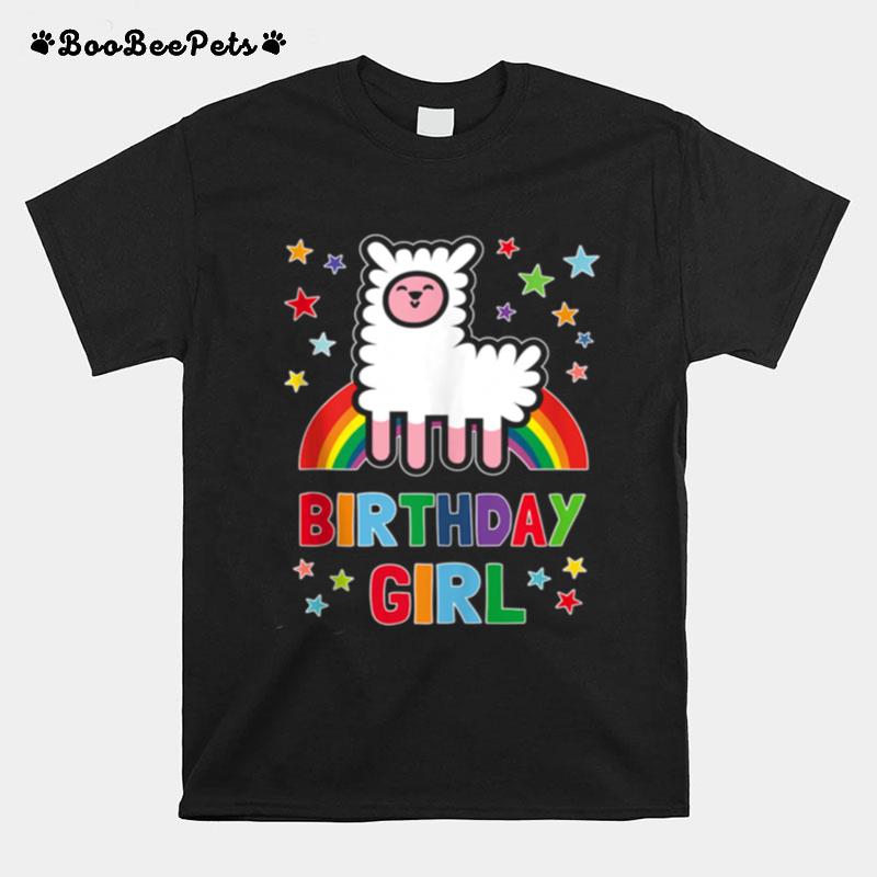 Girl Birthday Alpaca Llama Bday Party Wool Sheep Idea T-Shirt