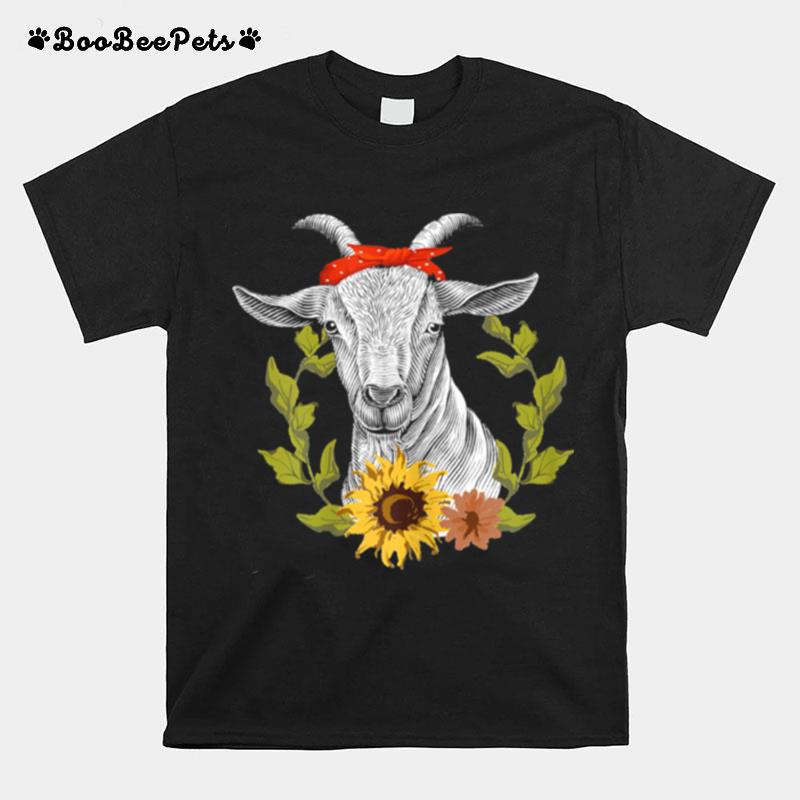 Girls Goat Themed Bandana Goat Lady T-Shirt