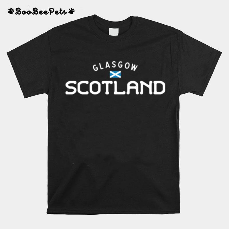 Glasgow Scotland With Distressed Scottish Design T-Shirt