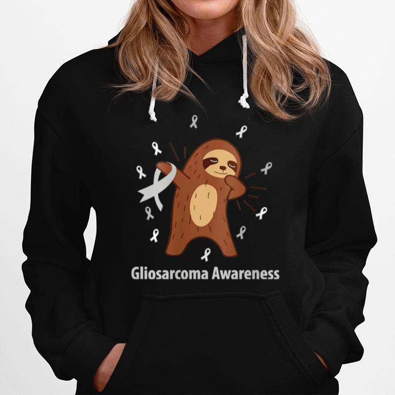 Gliosarcoma Awareness Brain Cancer Related Sloth Ribbon Hoodie