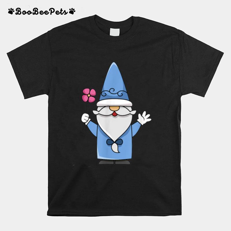 Gnome Holding Flower Kind Bearded Gnome T-Shirt