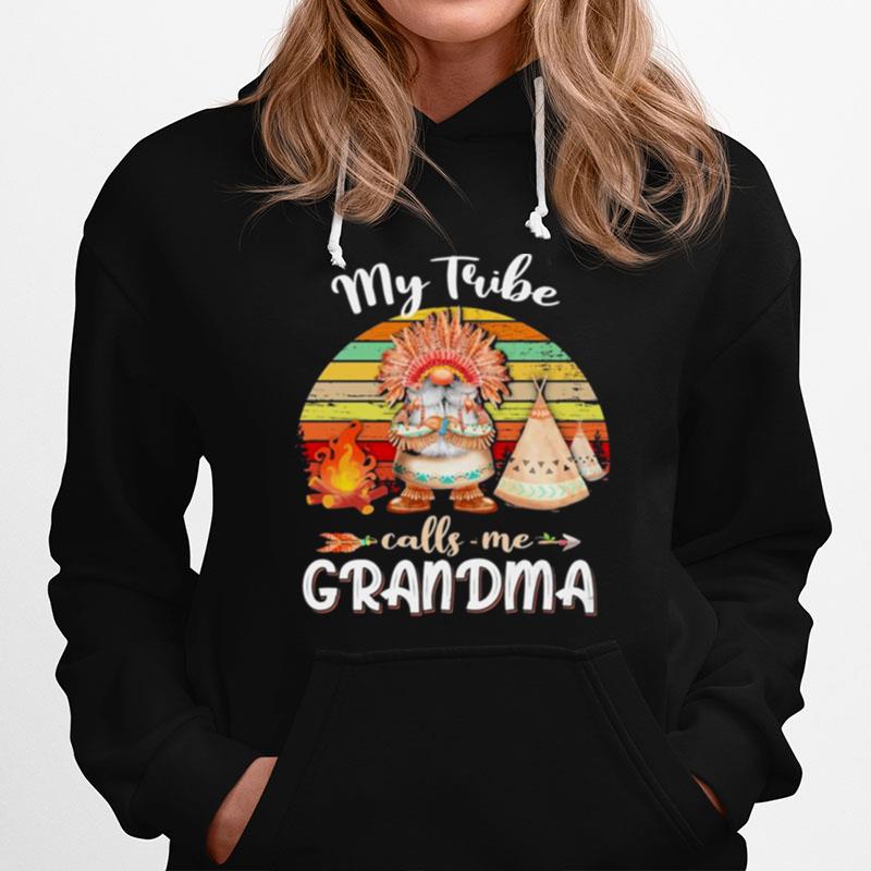 Gnome Native My Tribe Calls Me Grandma Vintage Hoodie