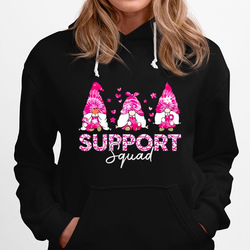 Gnome Support Squad Breast Cancer Awareness Pink Tie Dye Hoodie