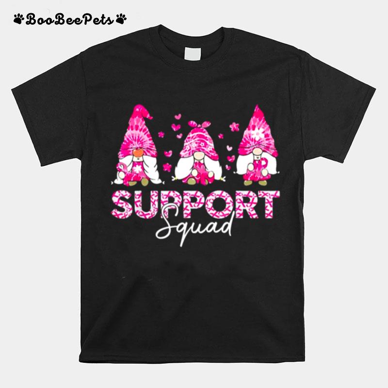 Gnome Support Squad Breast Cancer Awareness Pink Tie Dye T-Shirt