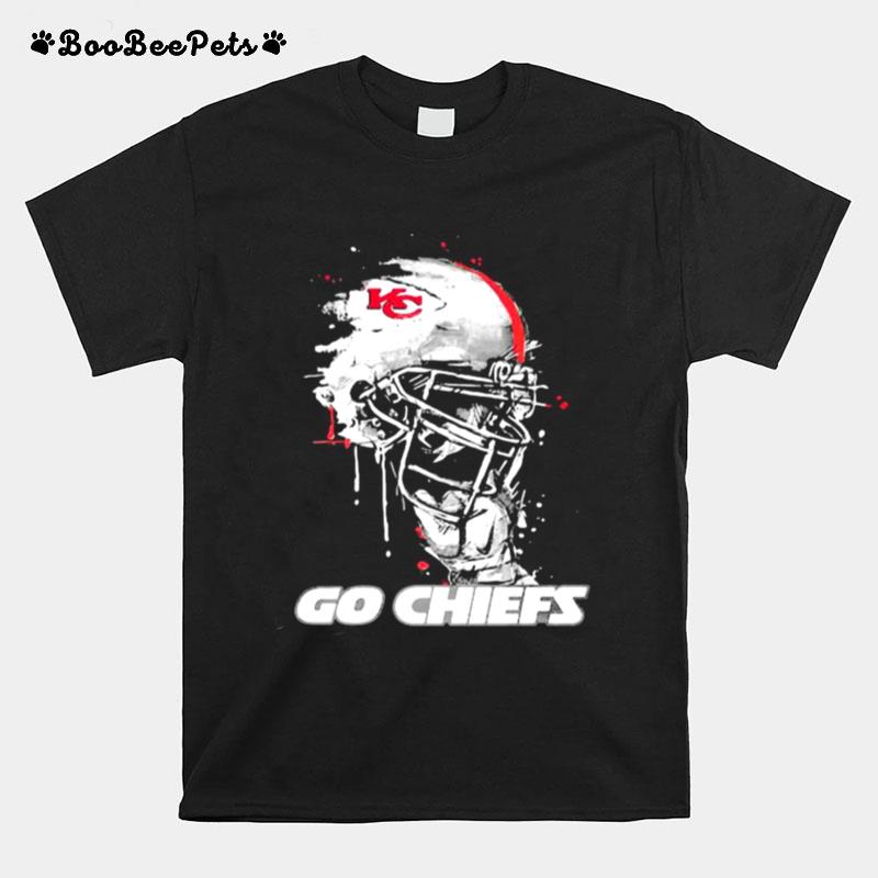 Go Chiefs Kansas City Football Skull T-Shirt