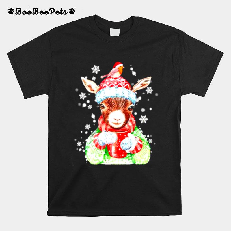 Goat Warm Winter Gift For Farm Animal Lover Christmas T-Shirt
