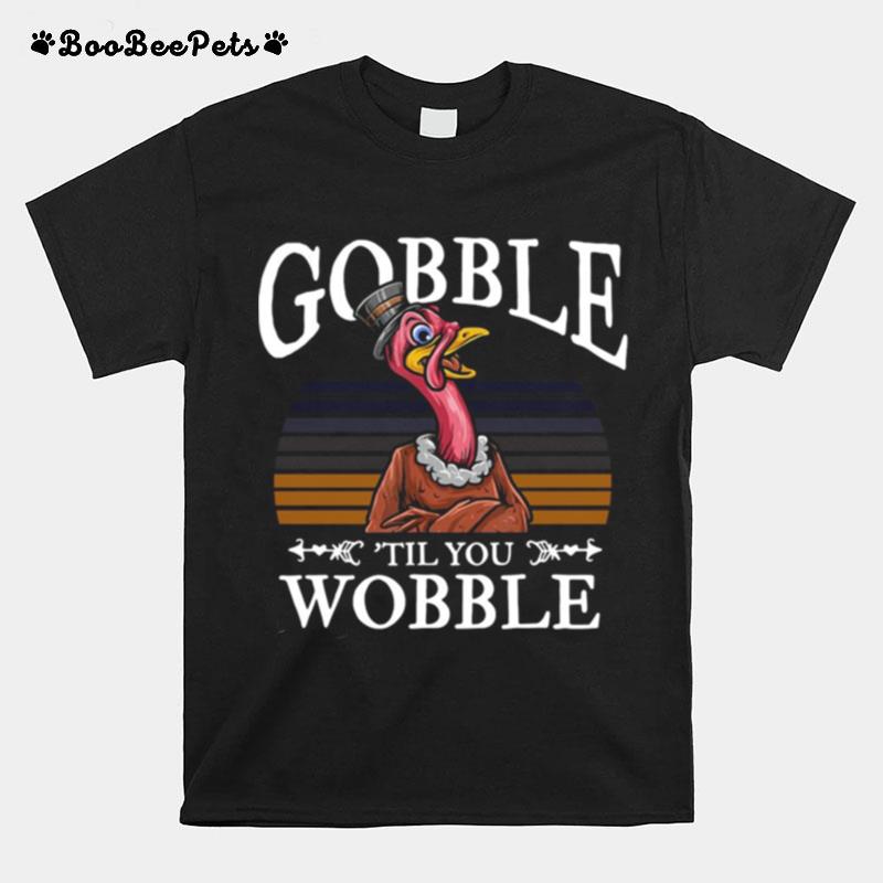 Gobble Til You Wobble Flamingo Vintage T-Shirt