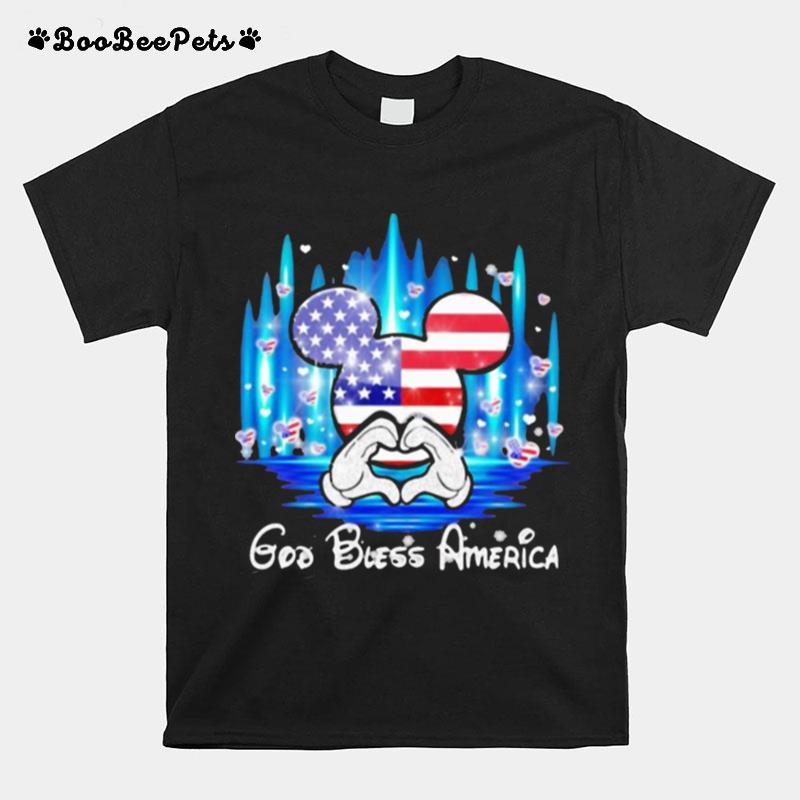God Bless America Disney 4Th Of July Independence Hologram T-Shirt