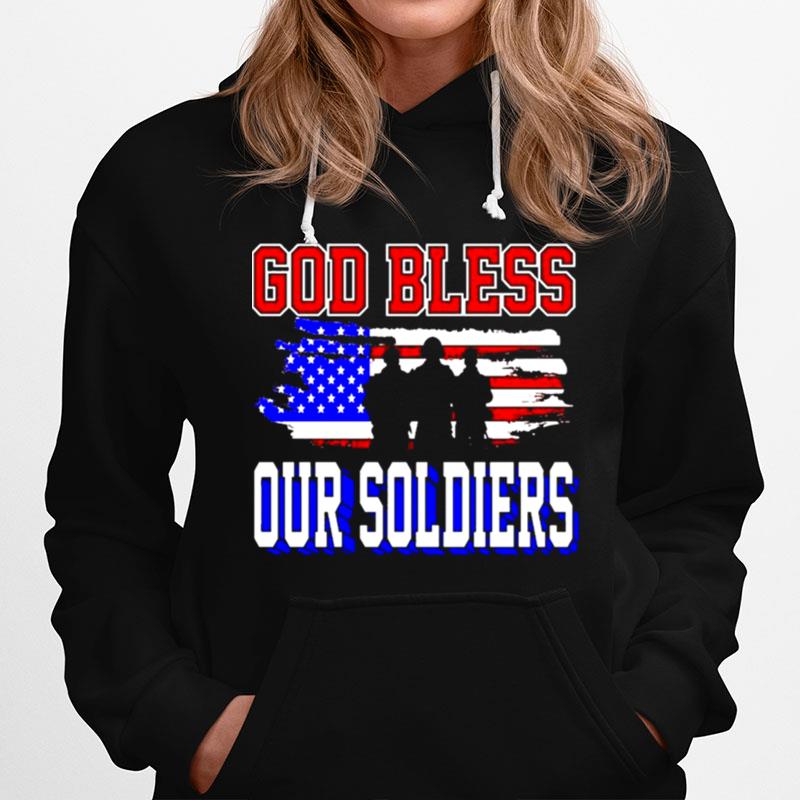 God Bless Our Soldiers American Flag Hoodie