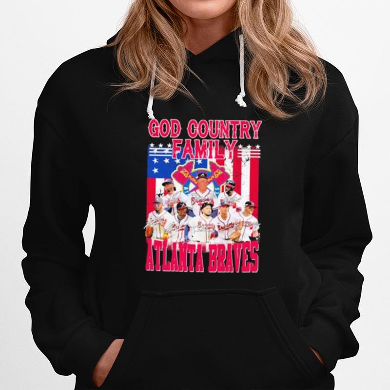 God Country Family Atlanta Braves Team Player American Flag Hoodie