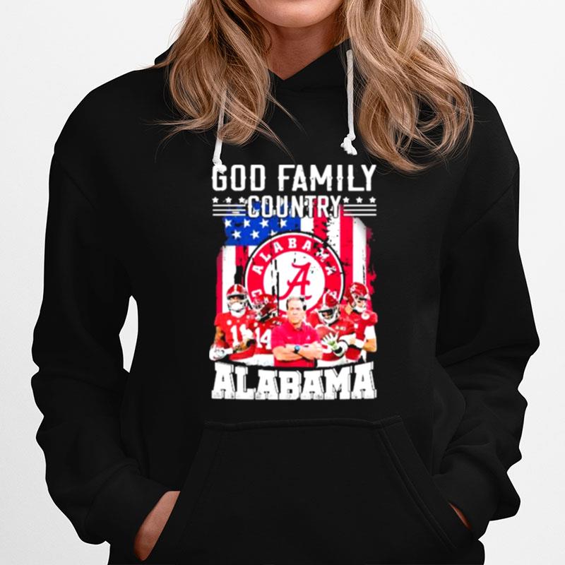 God Family Country Alabama Football American Flag Hoodie