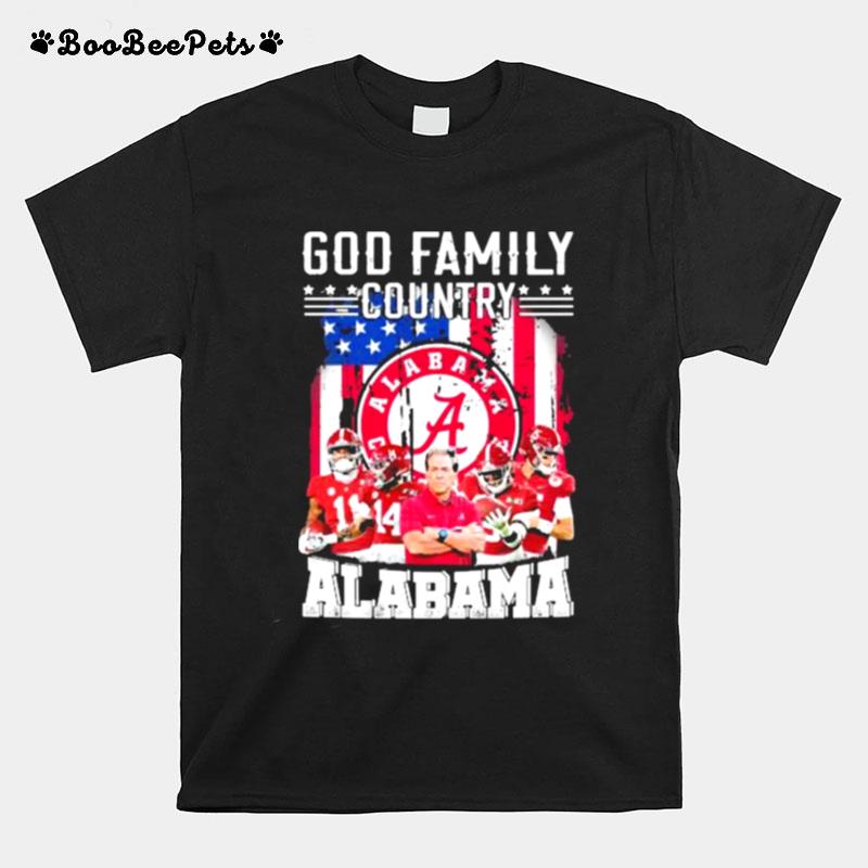 God Family Country Alabama Football American Flag T-Shirt