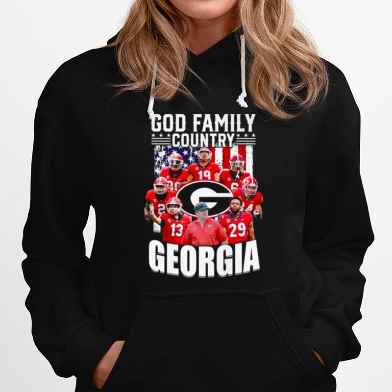 God Family Country Georgia Bulldogs Team American Flag Hoodie