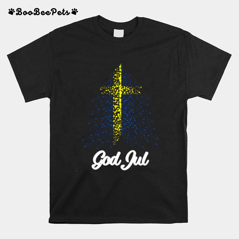 God Jul Sweden Flag Tree T-Shirt