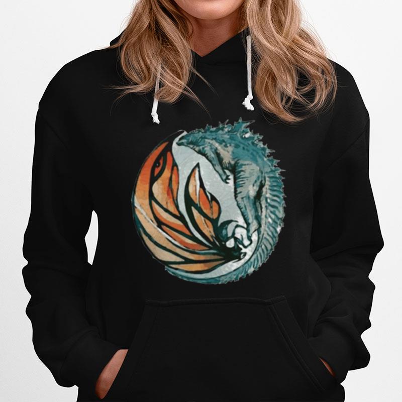 Godzilla King And Queen Yin And Yang Hoodie