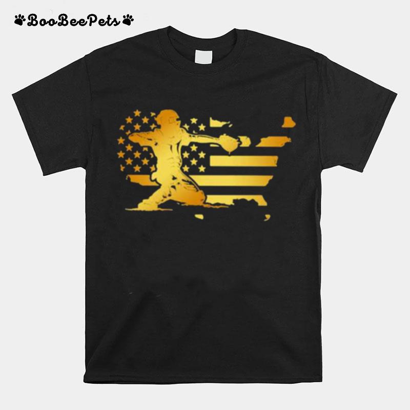 Gold Flag Catcher American T-Shirt