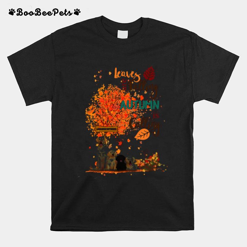 Golden Retriever Leaves Are Falling Autumn Is Calling T-Shirt