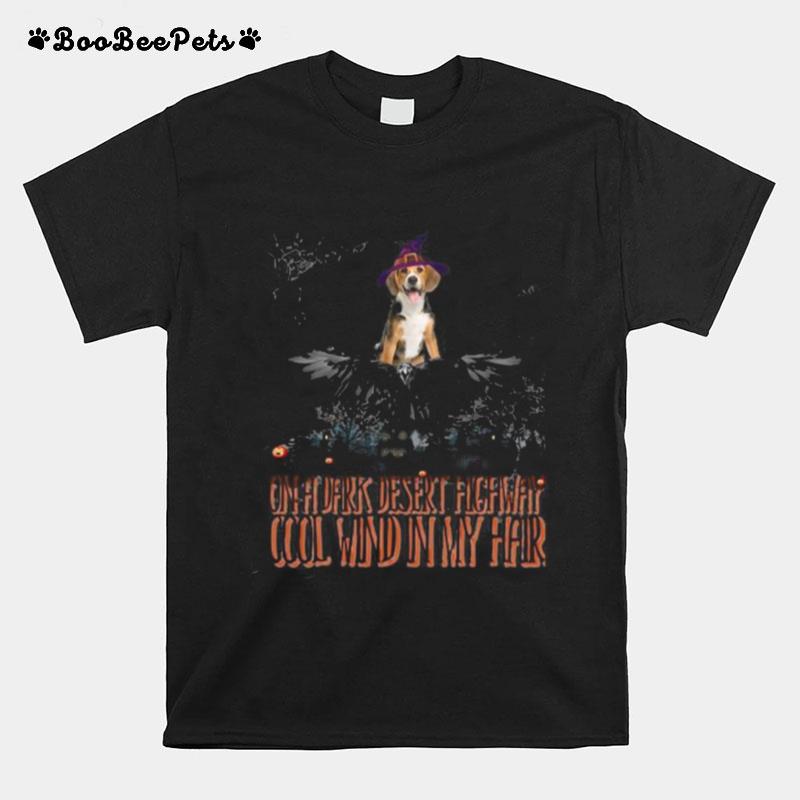 Golden Retriever On A Dark Desert Highway Cool Wind In My Hair T-Shirt