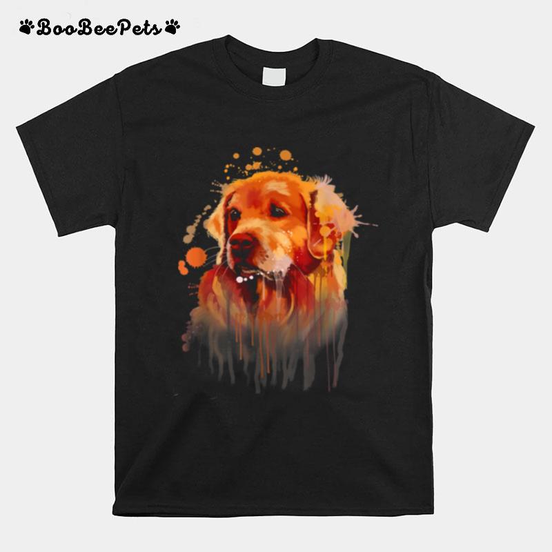 Golden Retriever Painting Dog Art Print T-Shirt