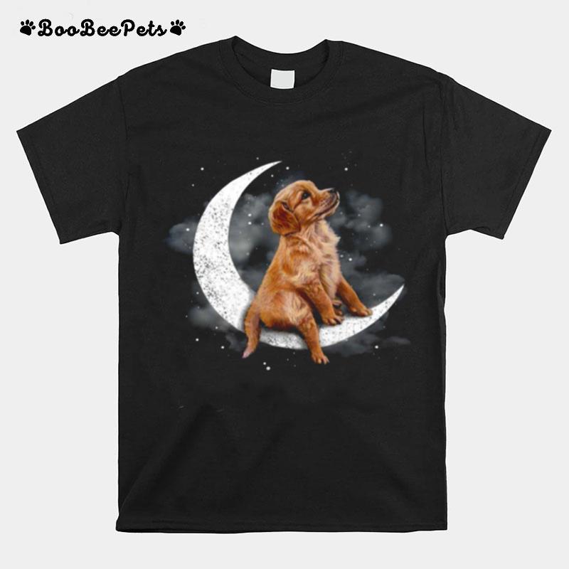 Golden Retriever Sit On The Moon T-Shirt