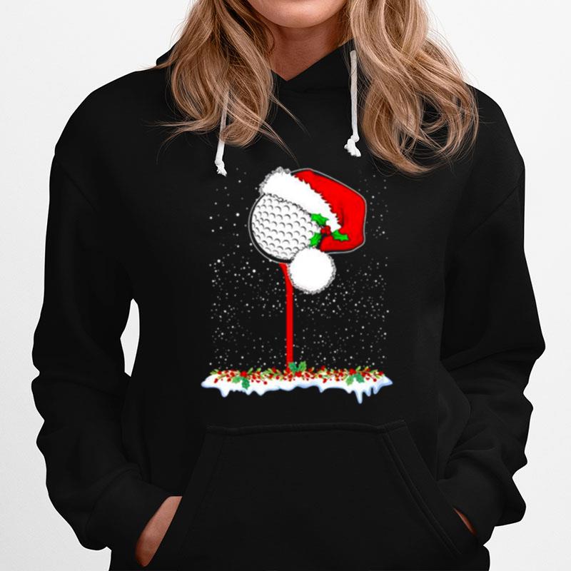 Golf Ball With Santa Hat Christmas Holiday Hoodie