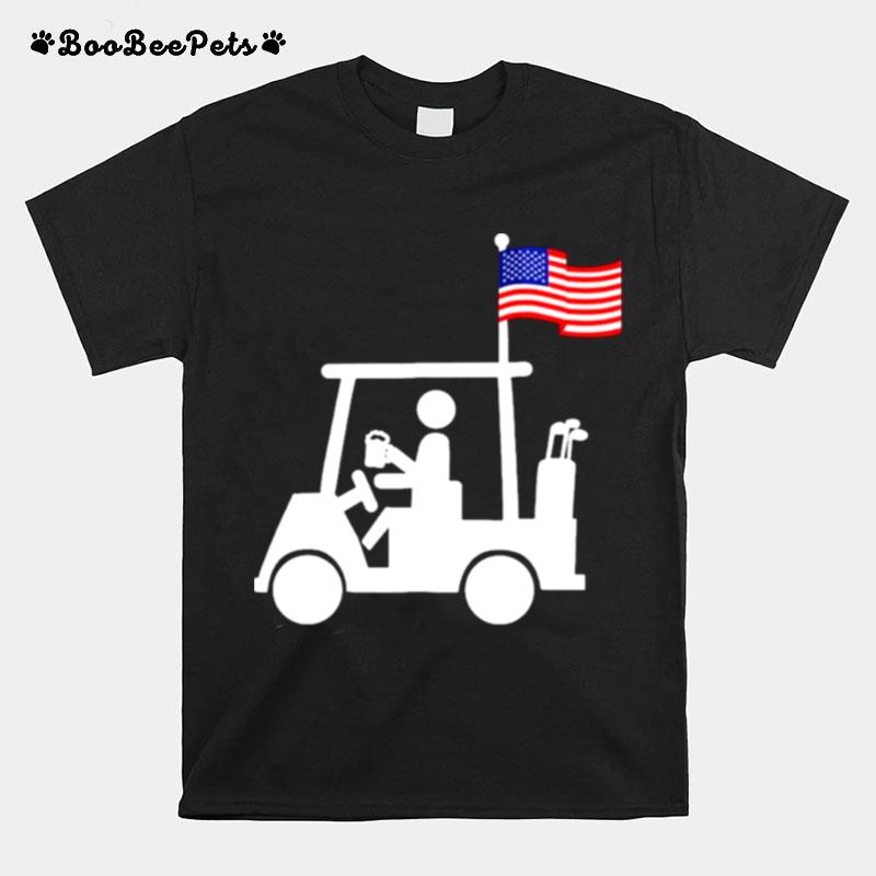 Golf Cart American Flag T-Shirt