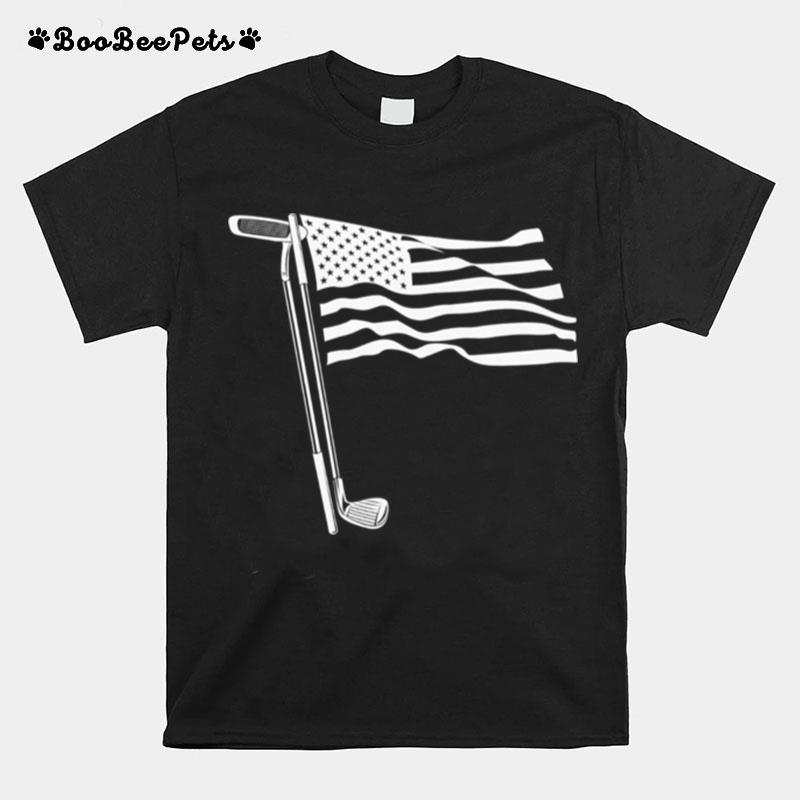 Golf With American Flag T-Shirt