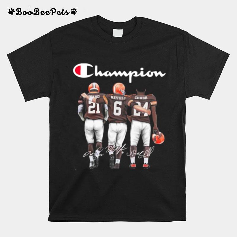 Good Cleveland Browns Ward Mayfield And Chubb Champion T-Shirt