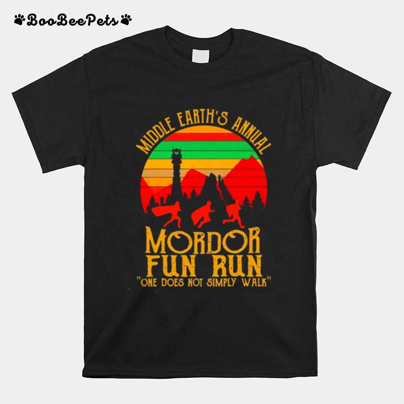 Good Mordor Fun Run One Does Not Simply Walk Vintage Retro T-Shirt