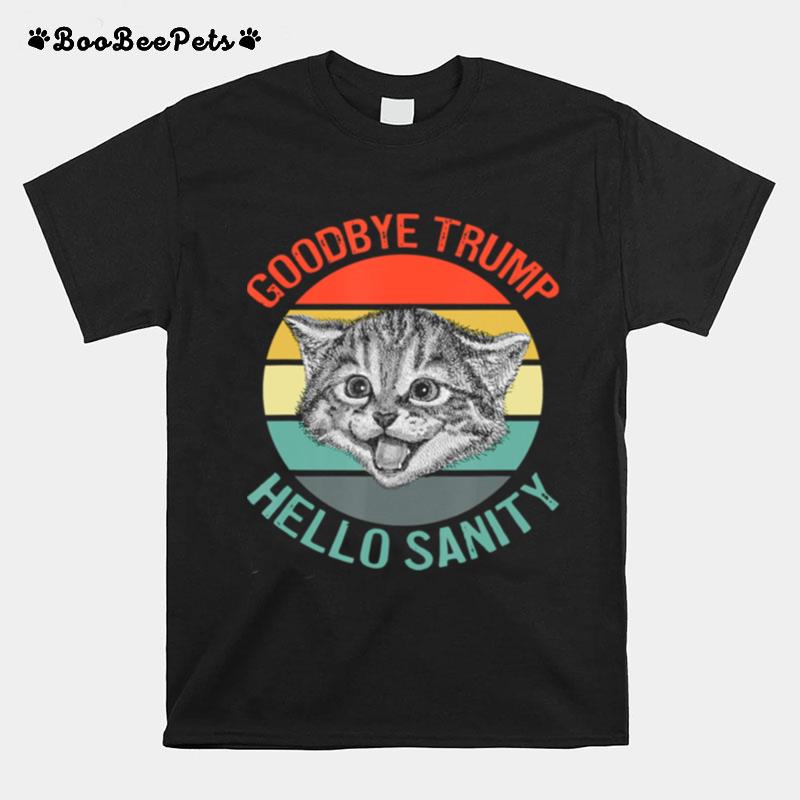 Goodbye Trump Hello Sanity Kitten Vintage Sunset Trump Loses T-Shirt