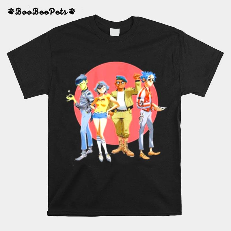 Gorillaz Group Circle Rise T-Shirt