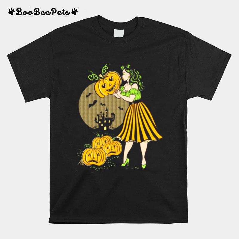 Goth Halloween Pinup Princess Black T-Shirt